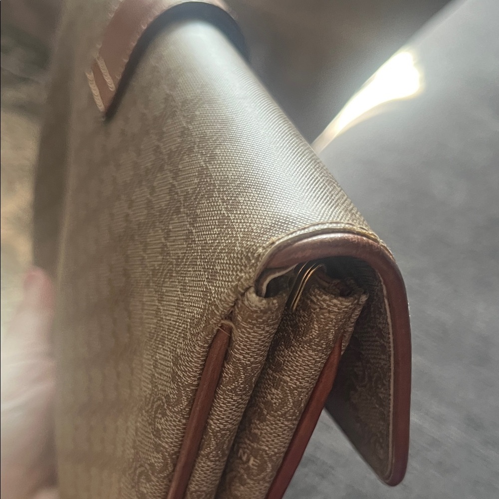 Celine Paris Beige and Caramel Clutch with Pearl Strap - Picture 9 of 11